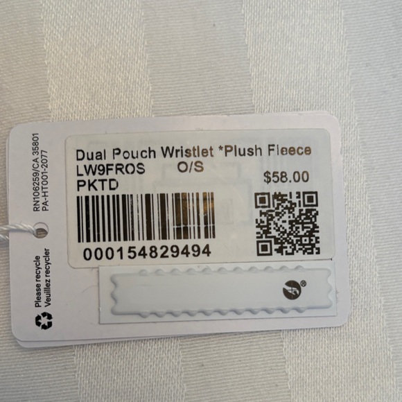 Lululemon Athletica Pink Dual Pouch Wristlet Plush Fleece - Picture 2 of 7